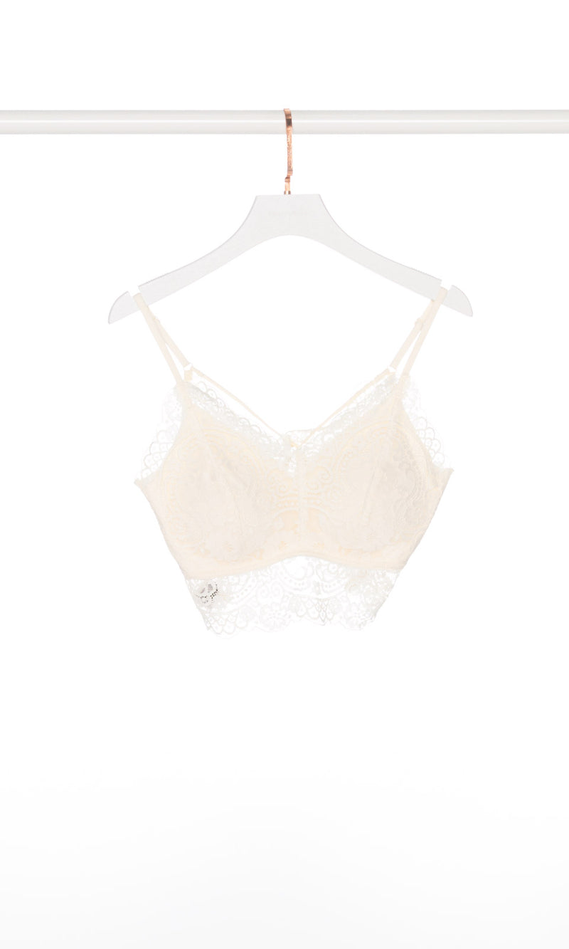 V-neck Cross Back Lace Bralette