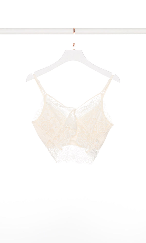 V-neck Cross Back Lace Bralette