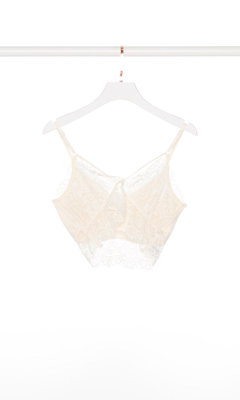 V-neck Cross Back Lace Bralette