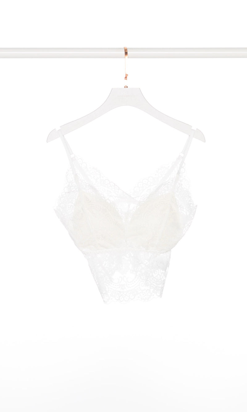 V Back Lace Crop Tank