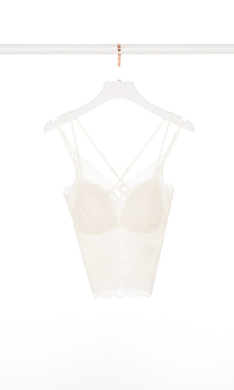 Cross Straps Open Back Lace Tank