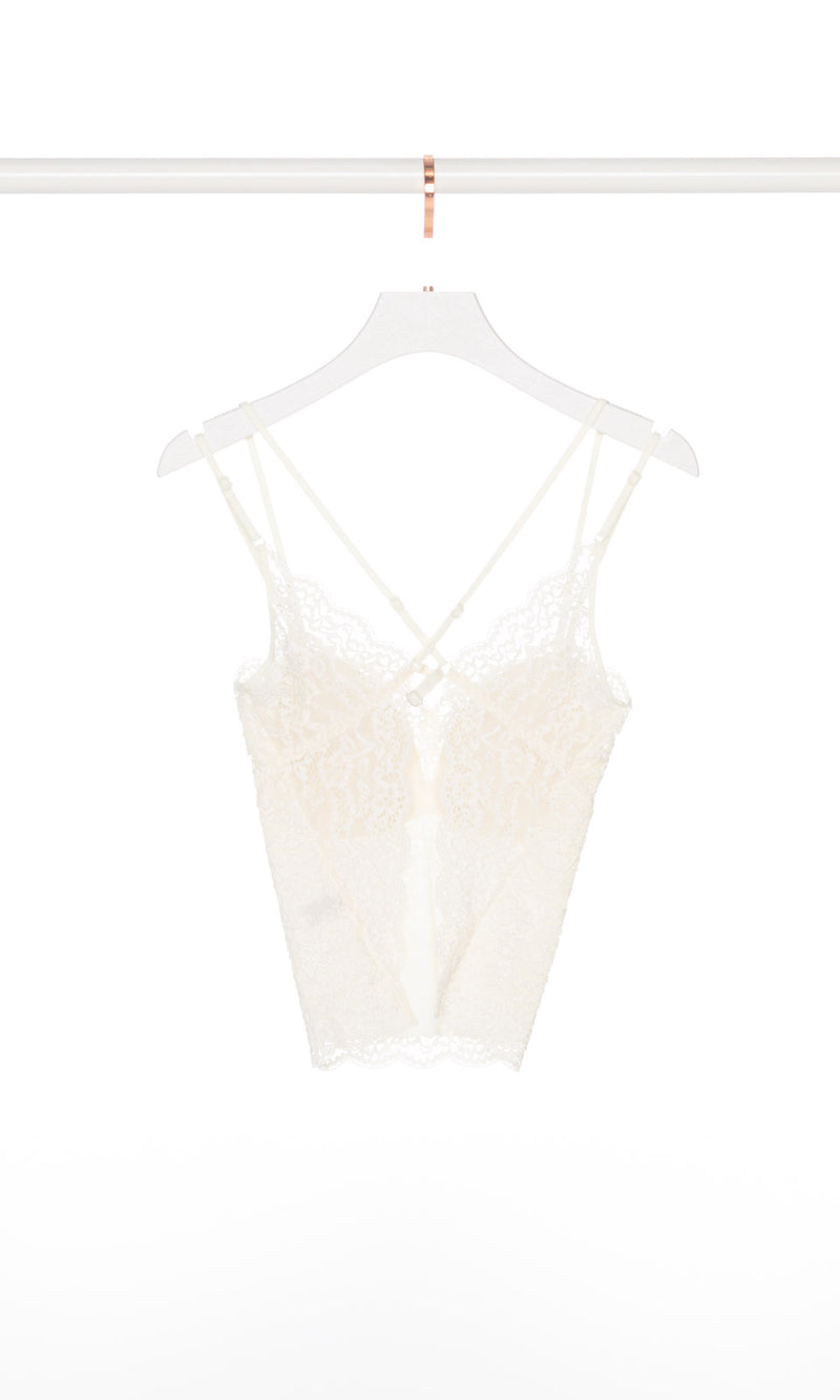 Cross Straps Open Back Lace Tank