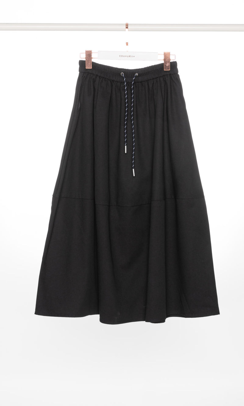 Flare Maxi Skirt with Drawstring