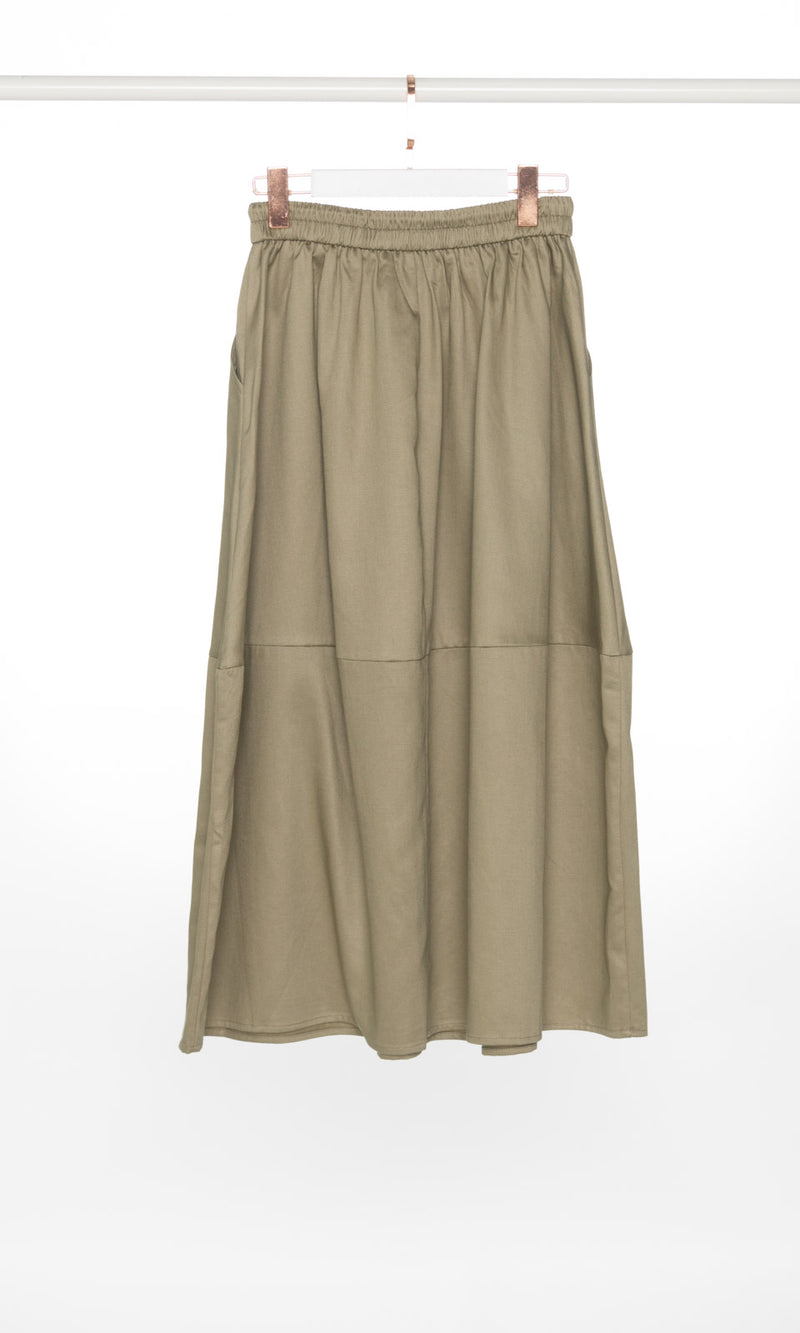 Flare Maxi Skirt with Drawstring