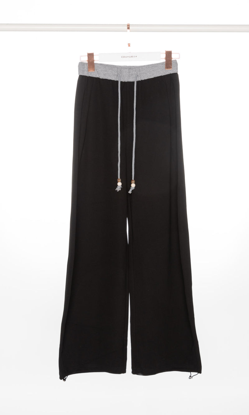 Contrasting Waistband Baggy Sweatpants
