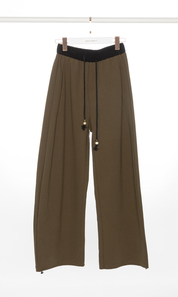 Contrasting Waistband Baggy Sweatpants