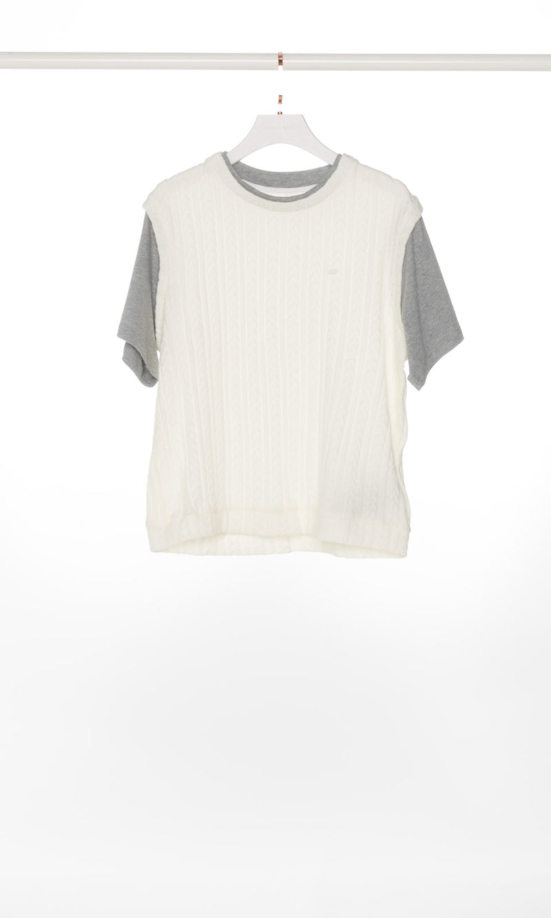 Knit Vest Short Sleeves T-shirt