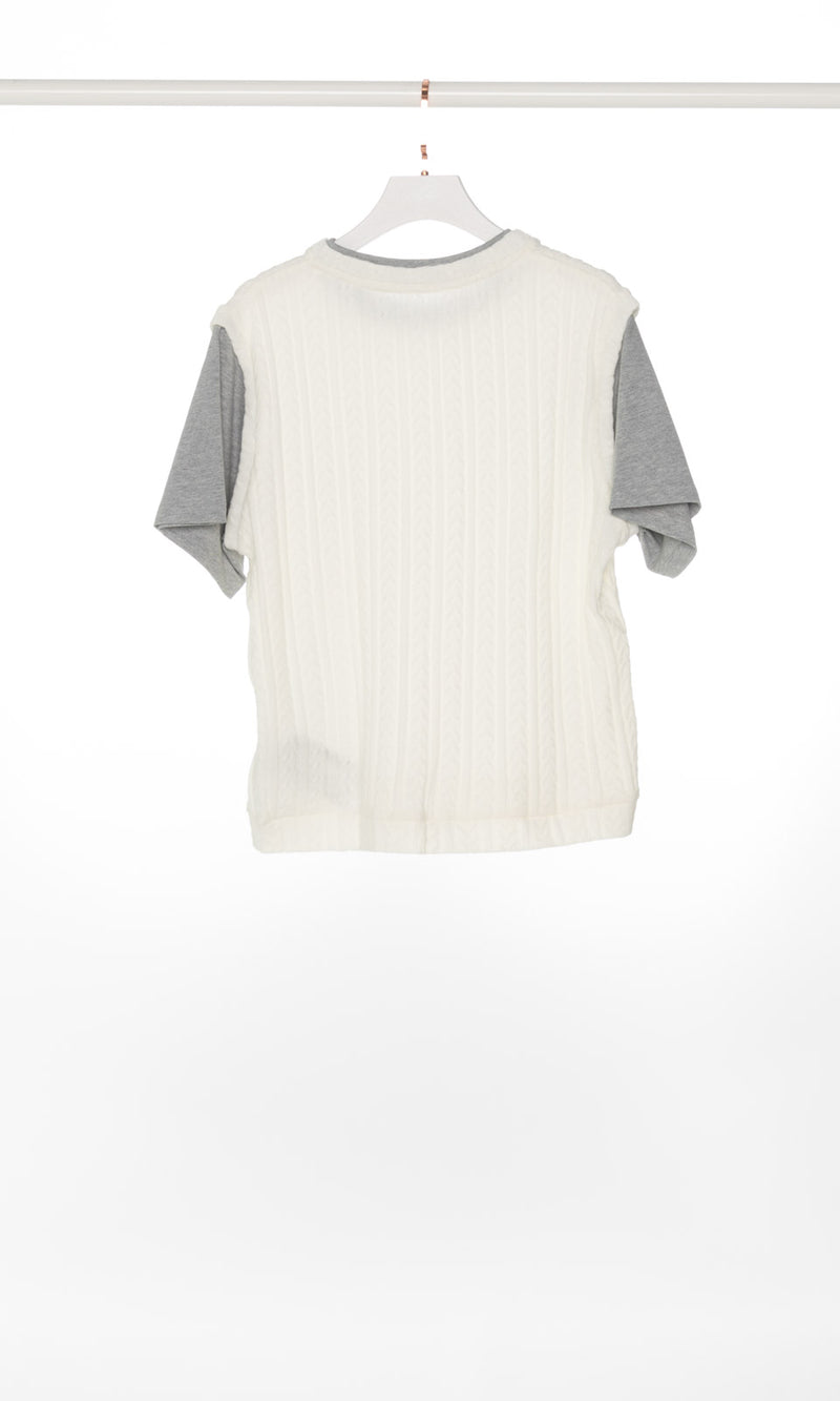 Knit Vest Short Sleeves T-shirt