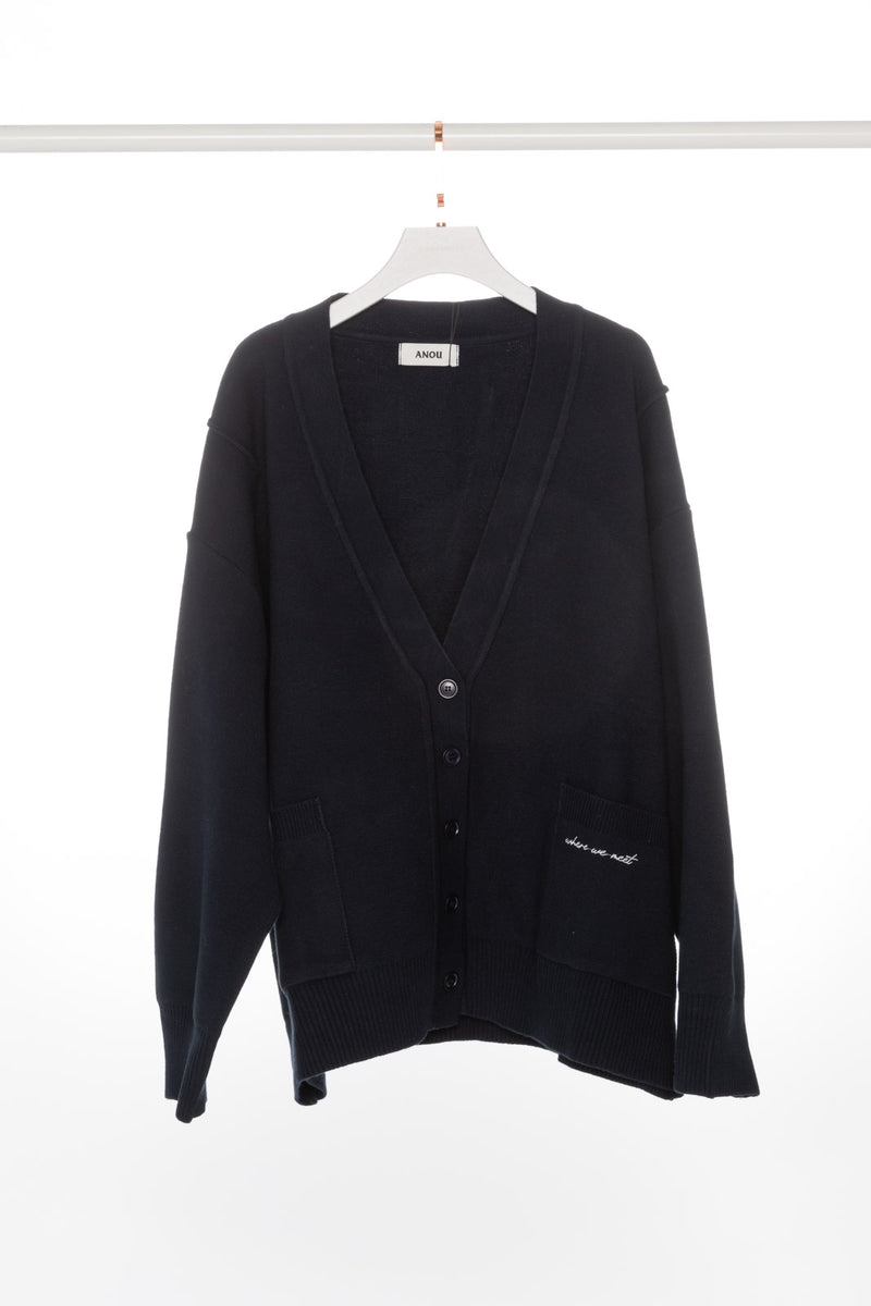 Oversized V-neck Cardigan with Pockets