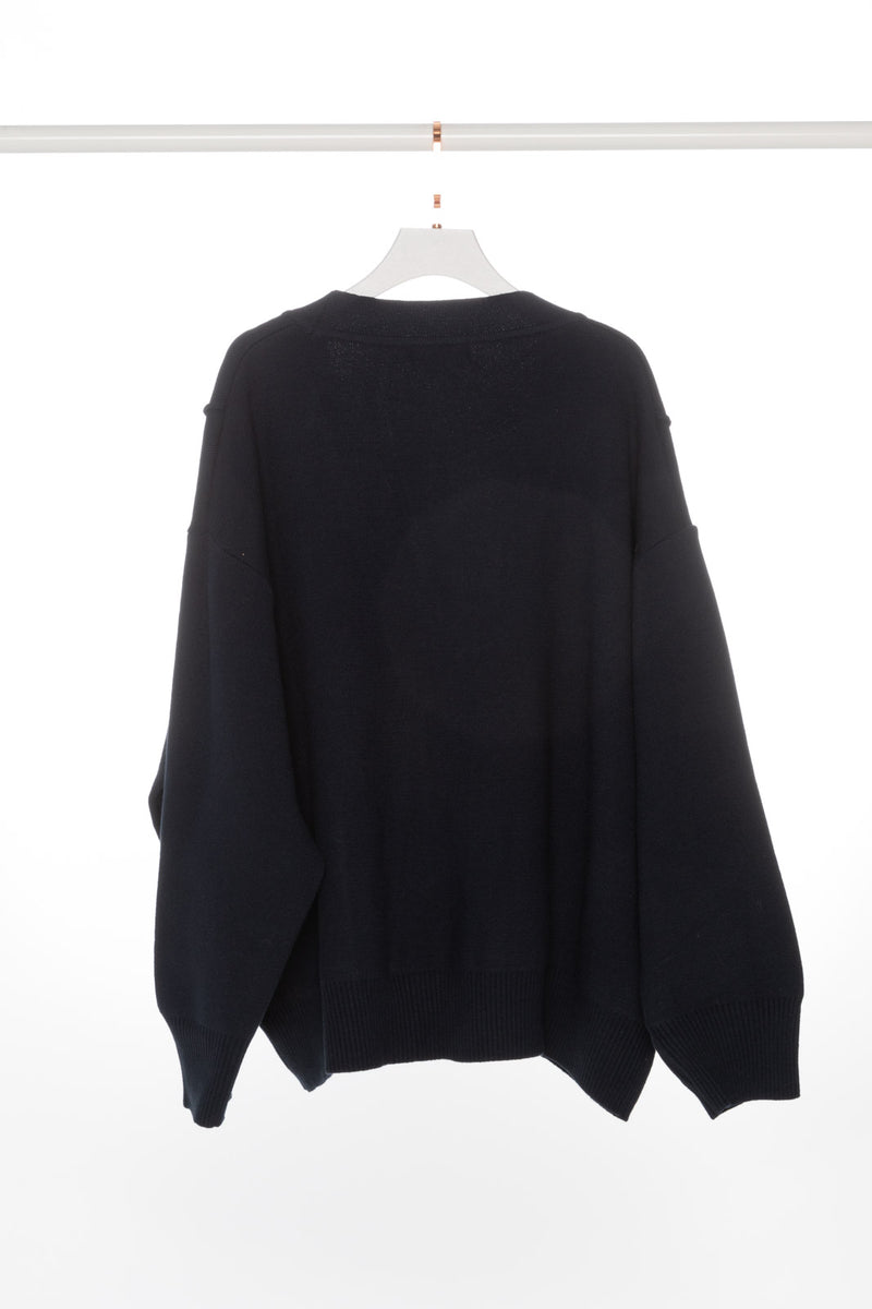 Oversized V-neck Cardigan with Pockets