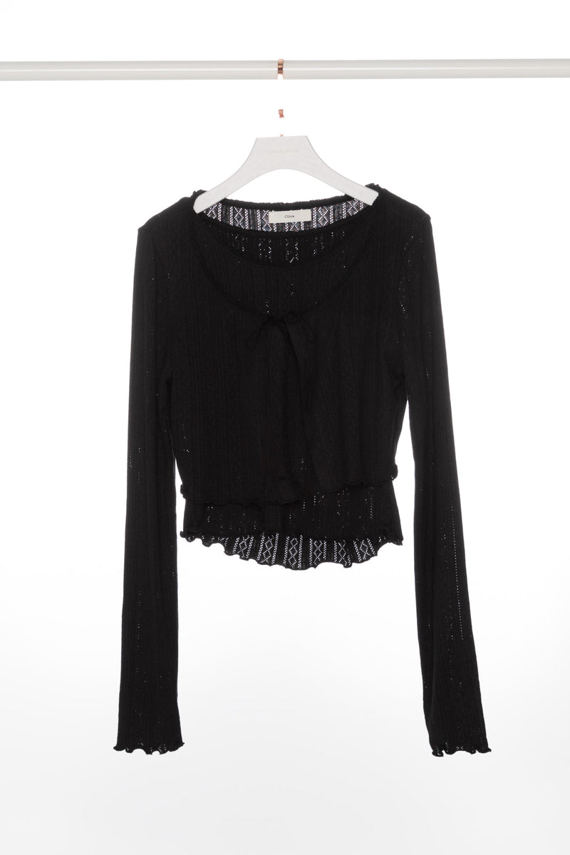 Ruffle Edges Tank and Crop Cardigan Set