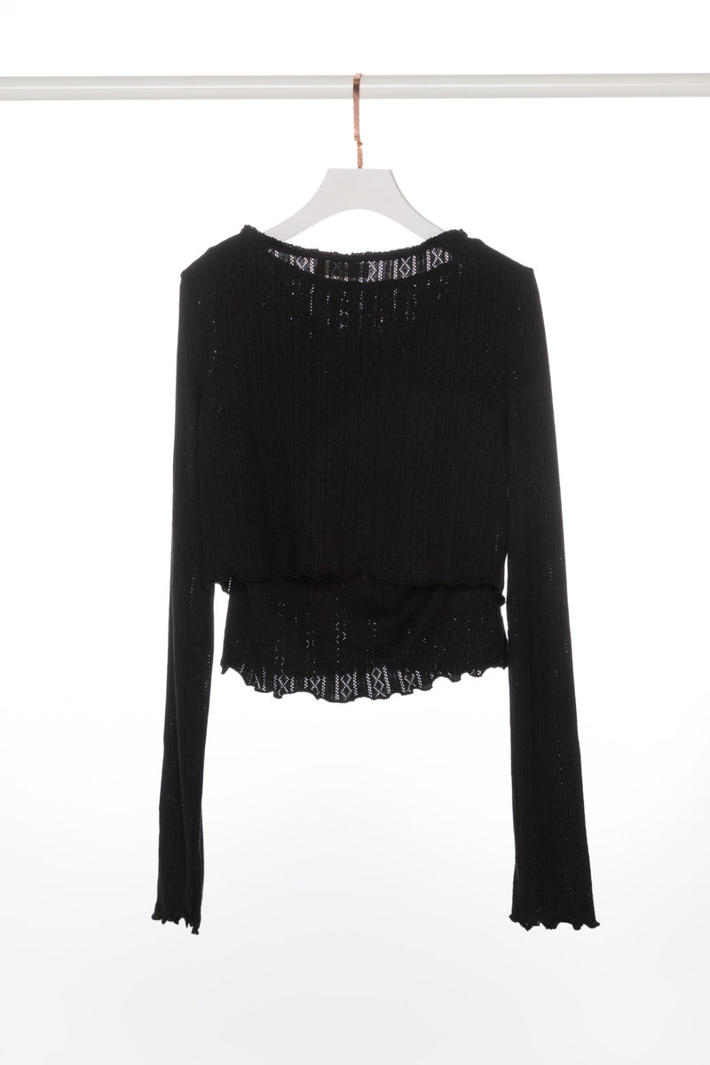 Ruffle Edges Tank and Crop Cardigan Set