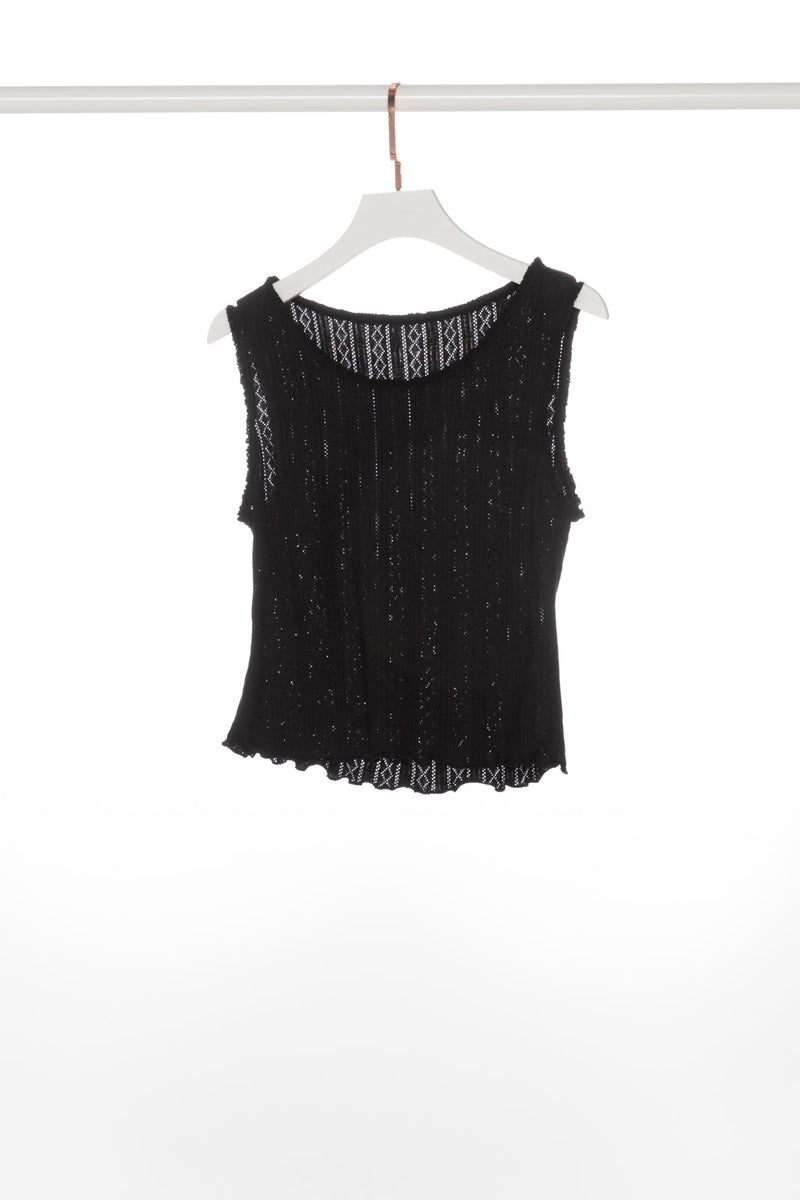 Ruffle Edges Tank and Crop Cardigan Set