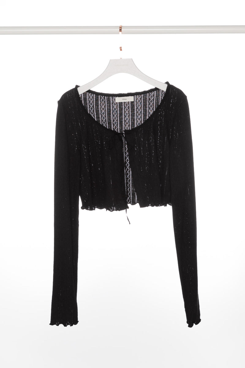 Ruffle Edges Tank and Crop Cardigan Set