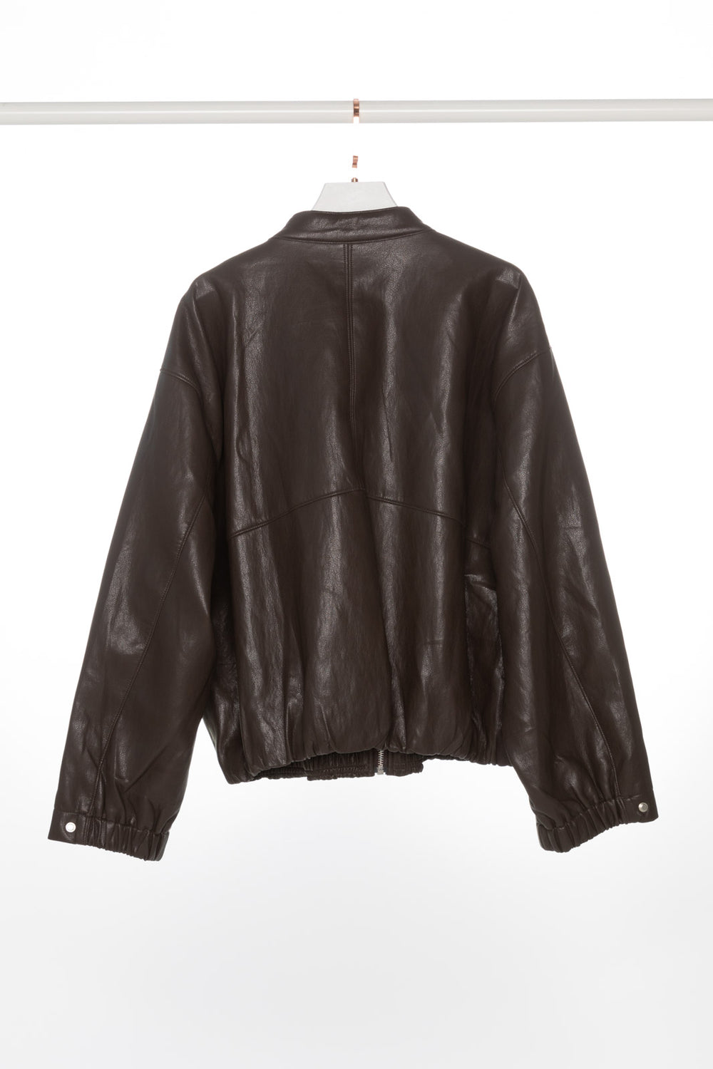 Zip Up Bomber Leather Jacket | Couturist