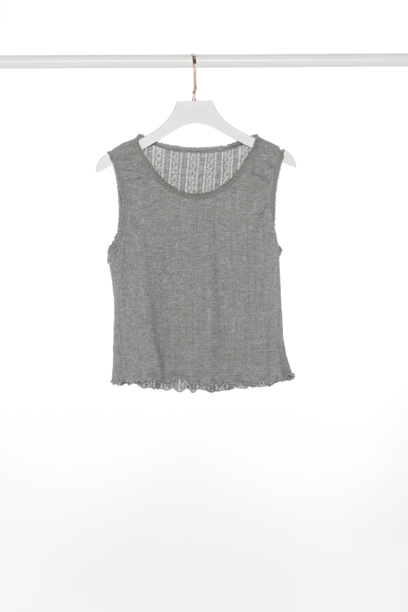 Ruffle Edges Tank and Crop Cardigan Set