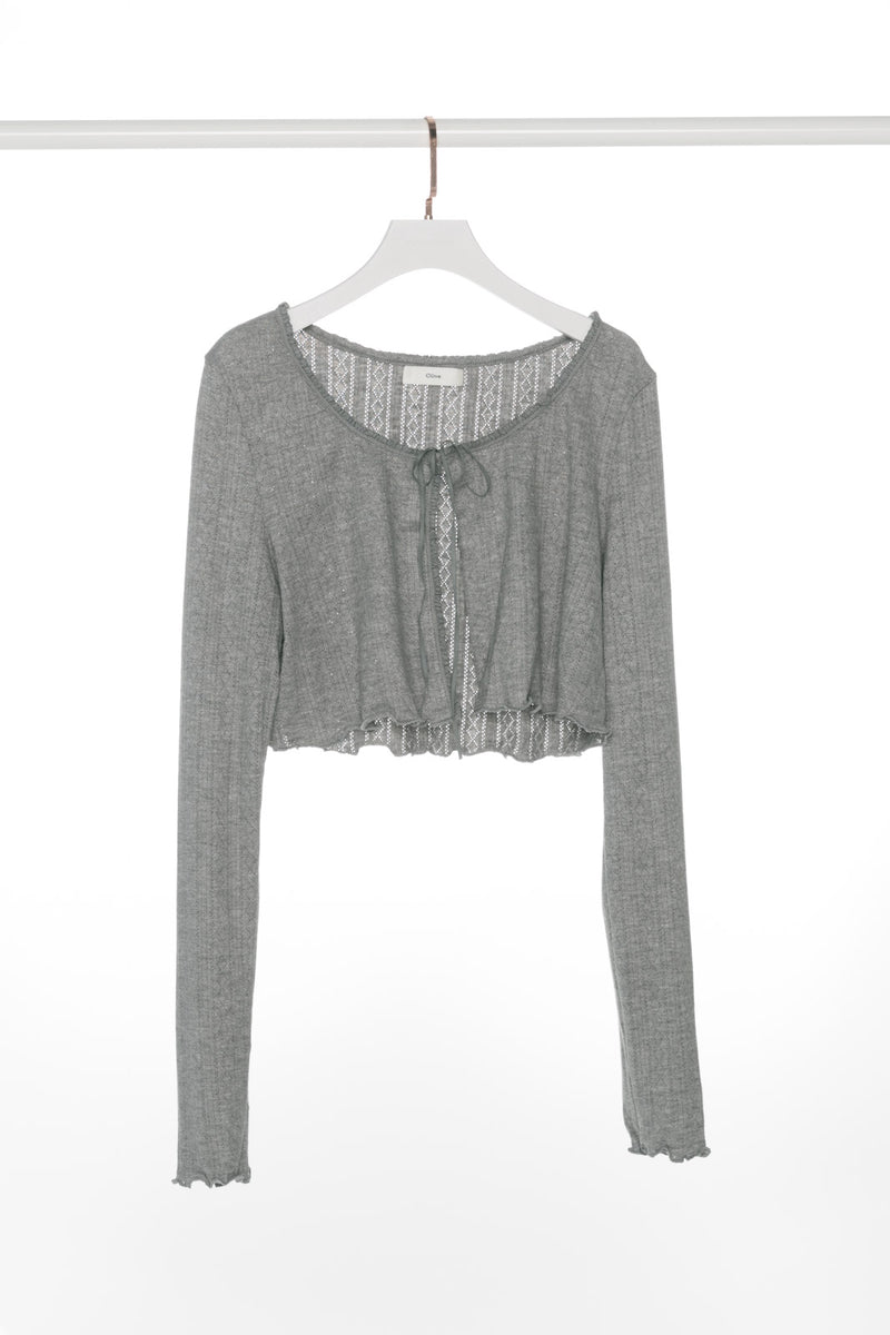 Ruffle Edges Tank and Crop Cardigan Set