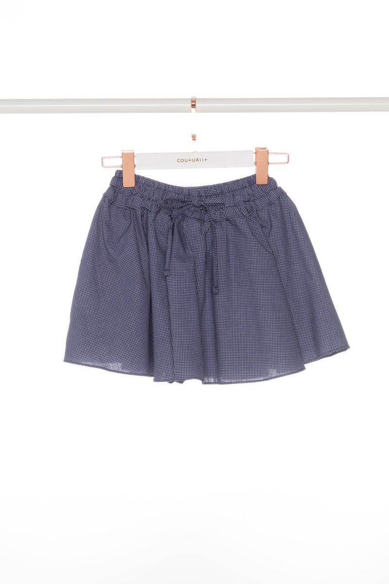 Blue Small Checker Mini Skirt