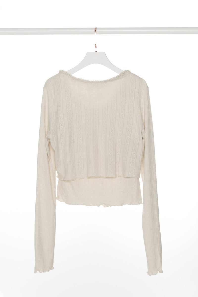 Ruffle Edges Tank and Crop Cardigan Set