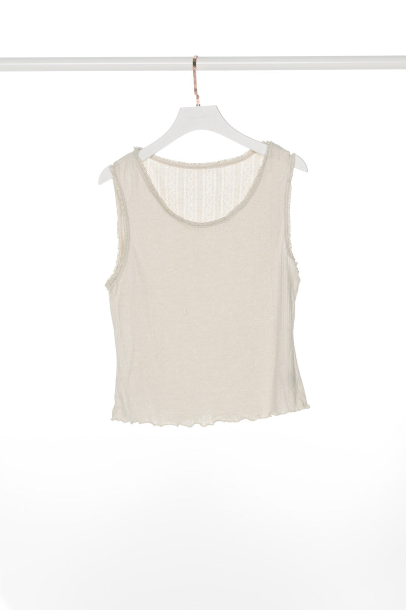 Ruffle Edges Tank and Crop Cardigan Set