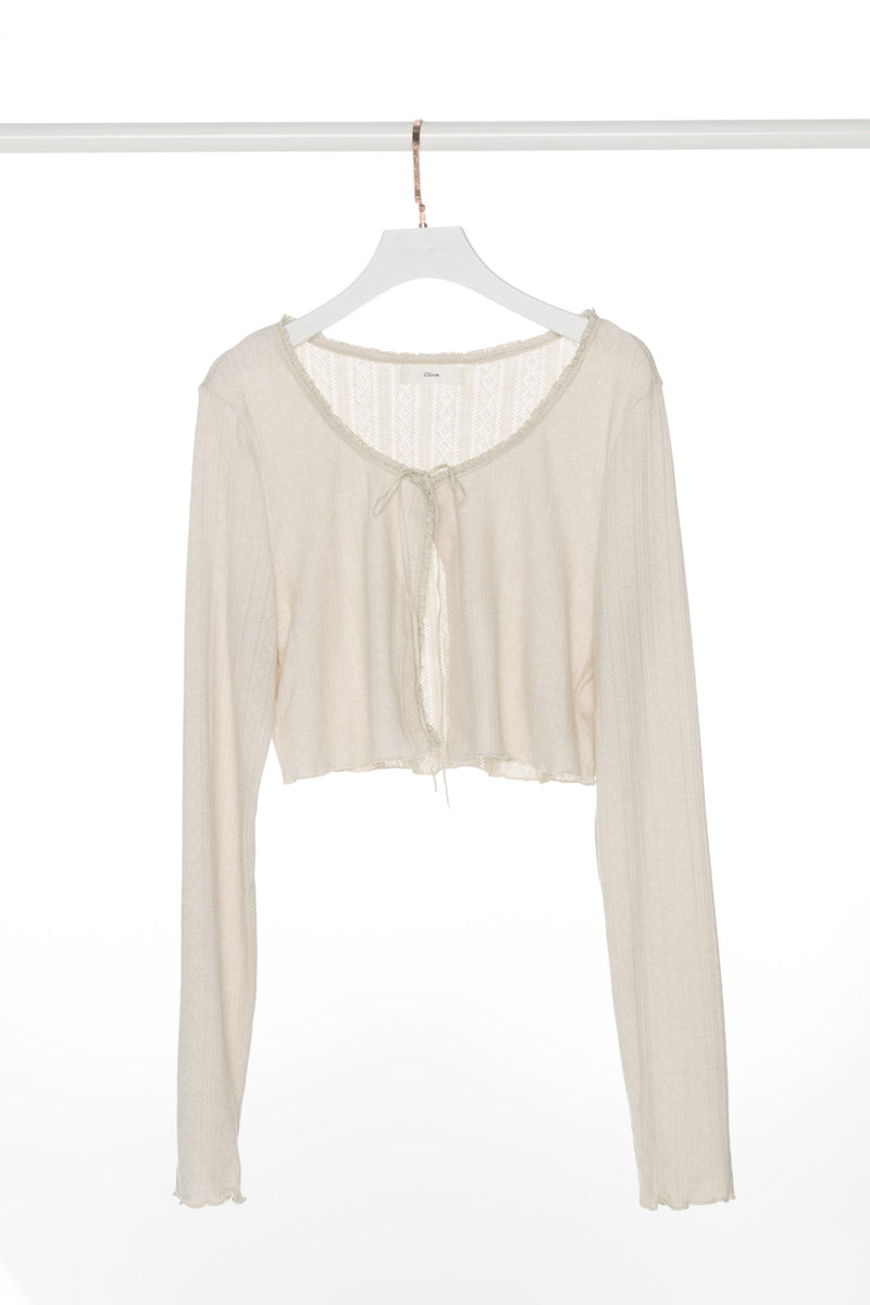 Ruffle Edges Tank and Crop Cardigan Set