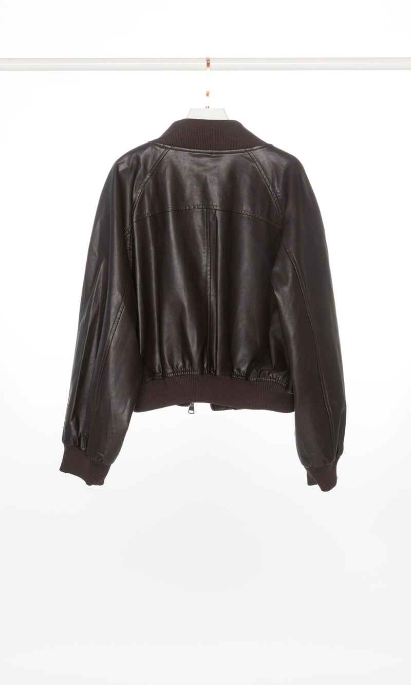 Oversized Zip-up Bomber Crop Jacket