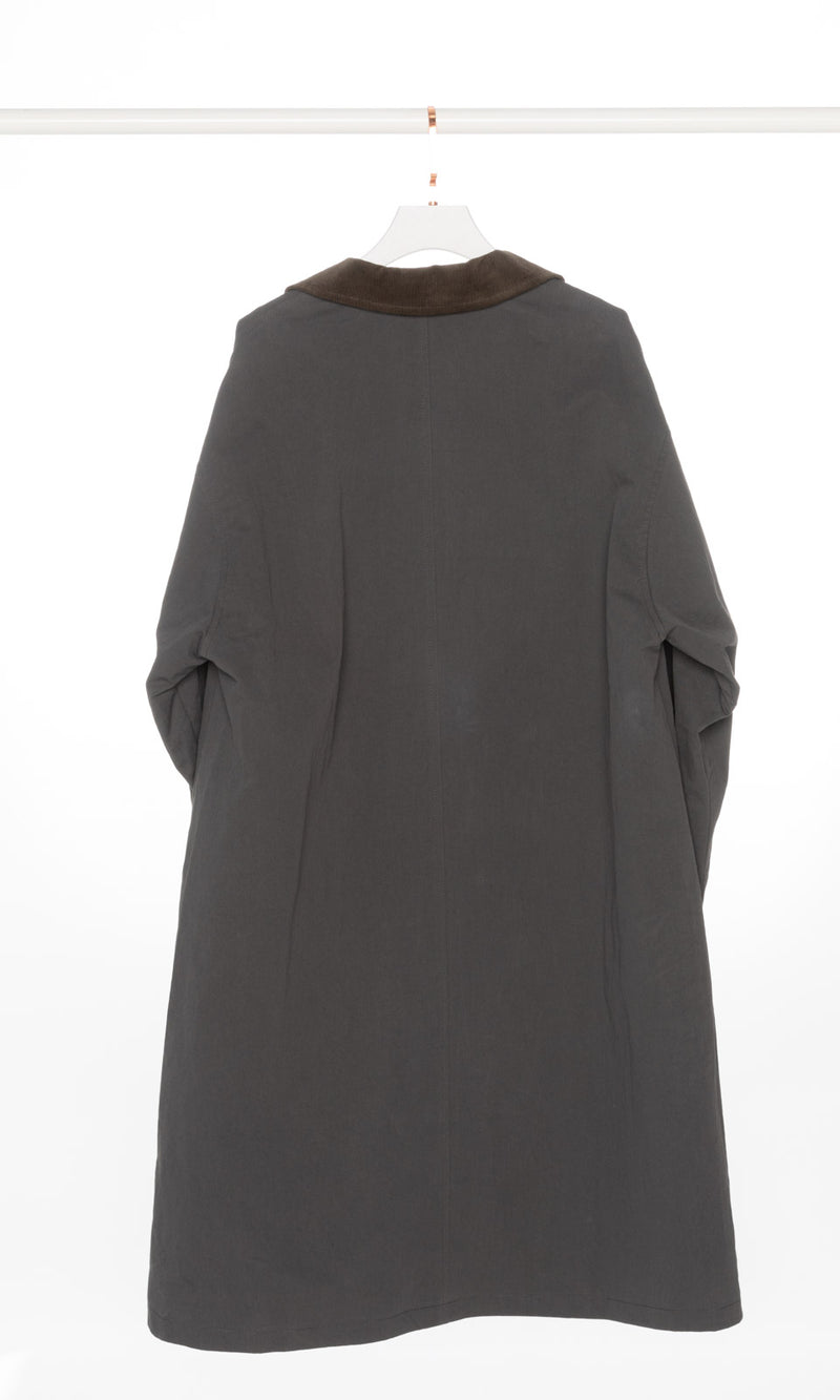 Corduroy Collar Single Breasted Trench Jacket