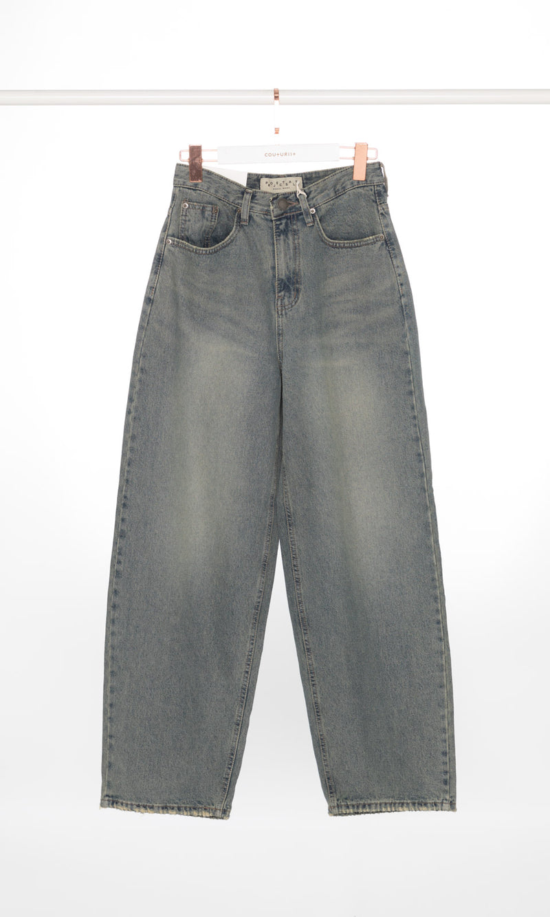 Washed Blue Baggy Jeans