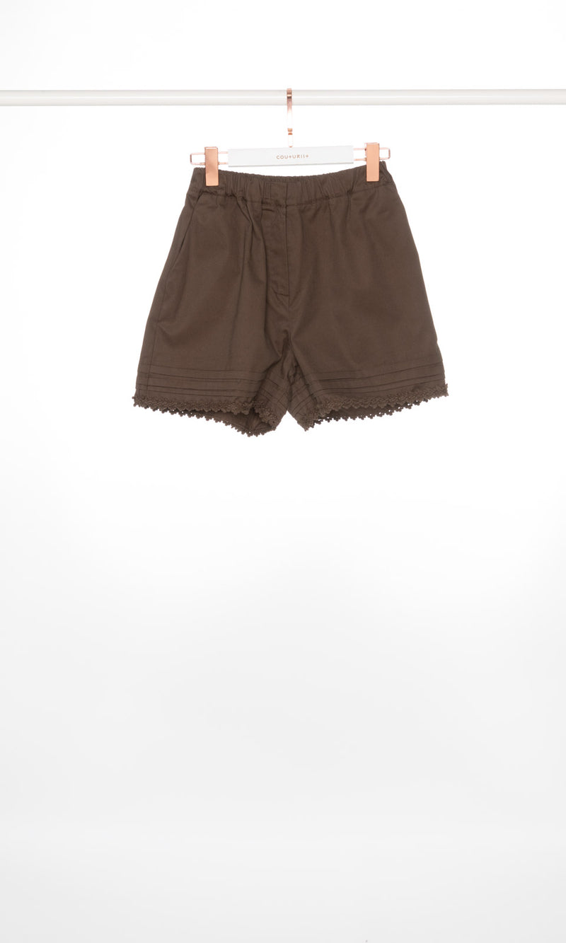 High-waisted Lace Edge Shorts