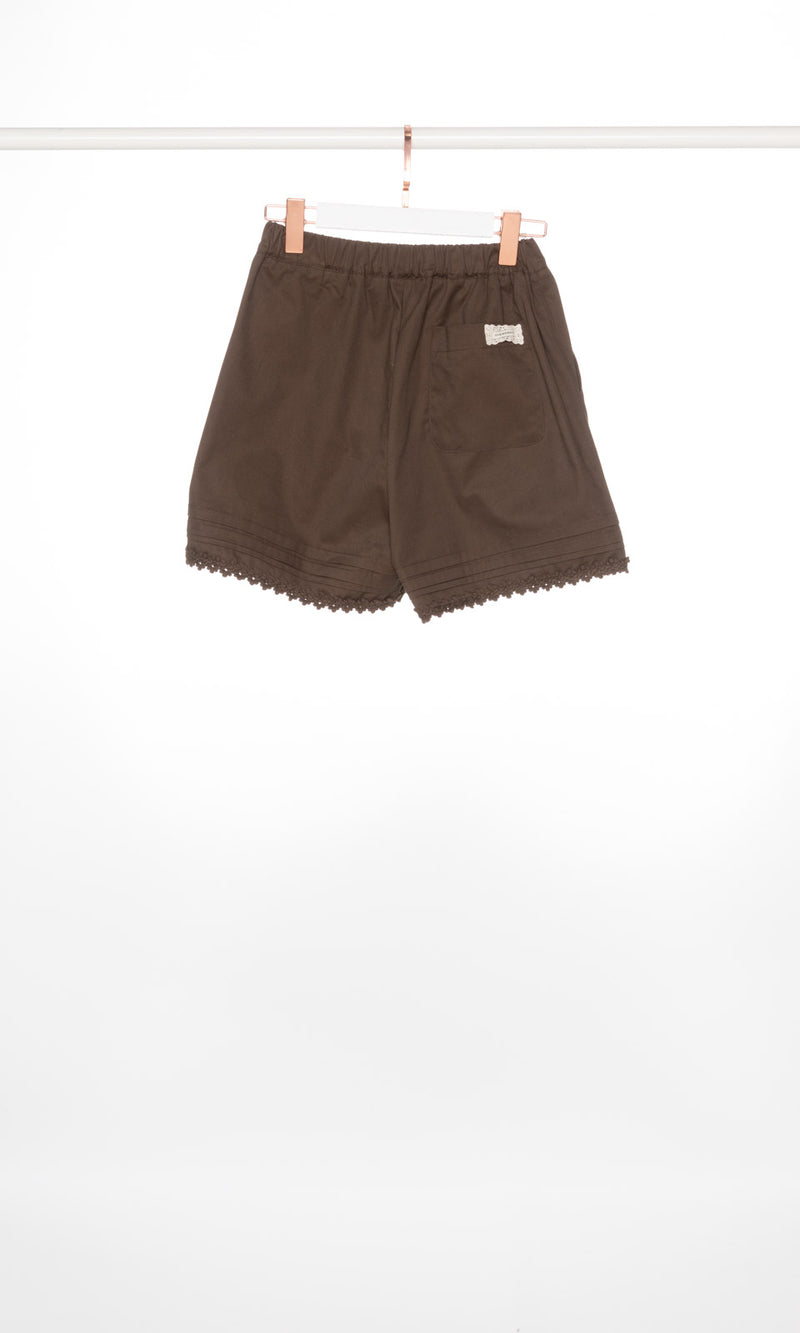 High-waisted Lace Edge Shorts