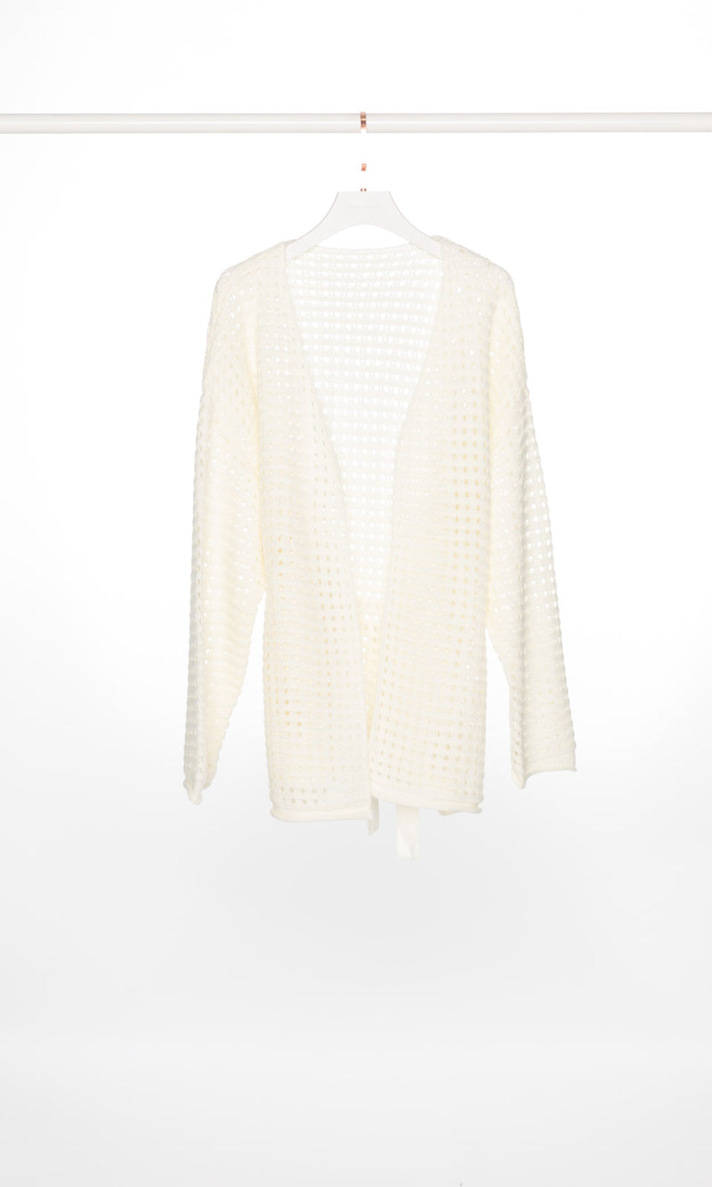 Mesh Knit Open Cardigan