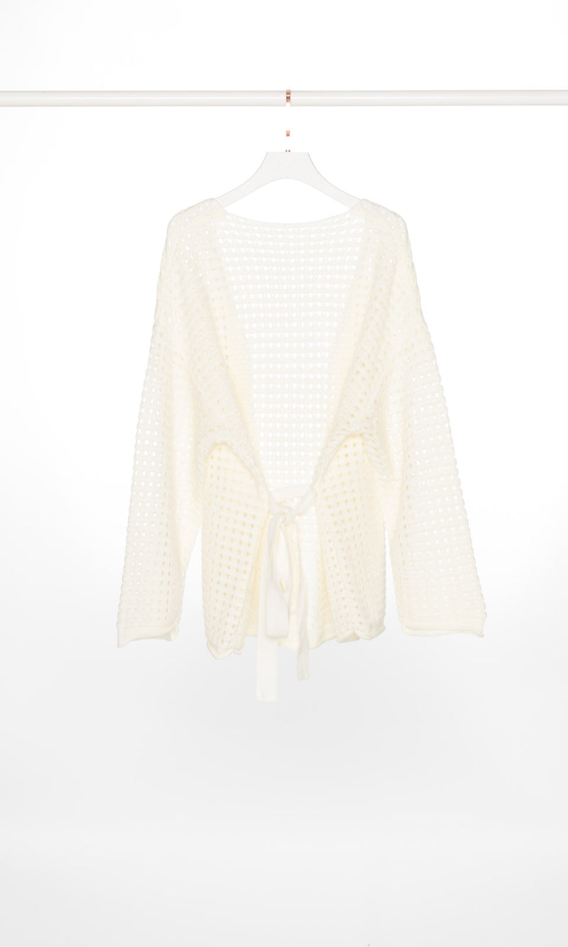 Mesh Knit Open Cardigan