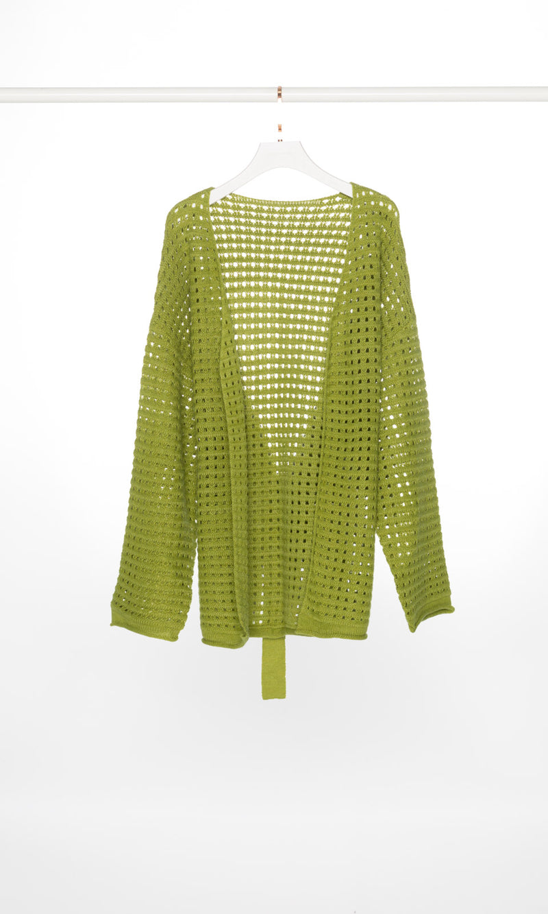 Mesh Knit Open Cardigan