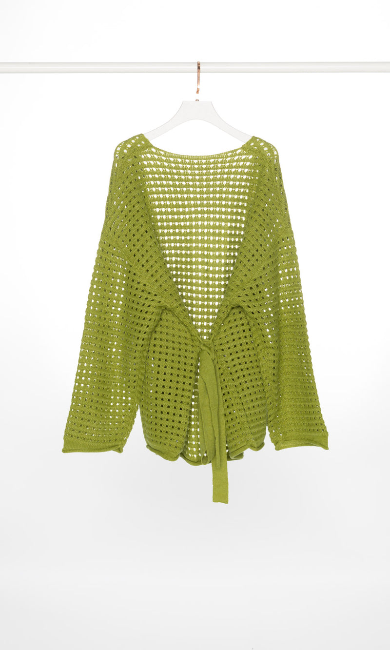 Mesh Knit Open Cardigan