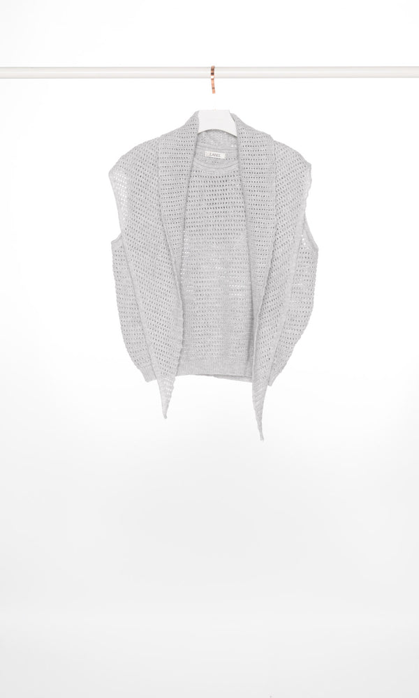 Mesh Knit Vest with Scarf