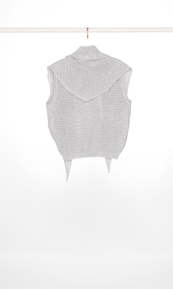 Mesh Knit Vest with Scarf