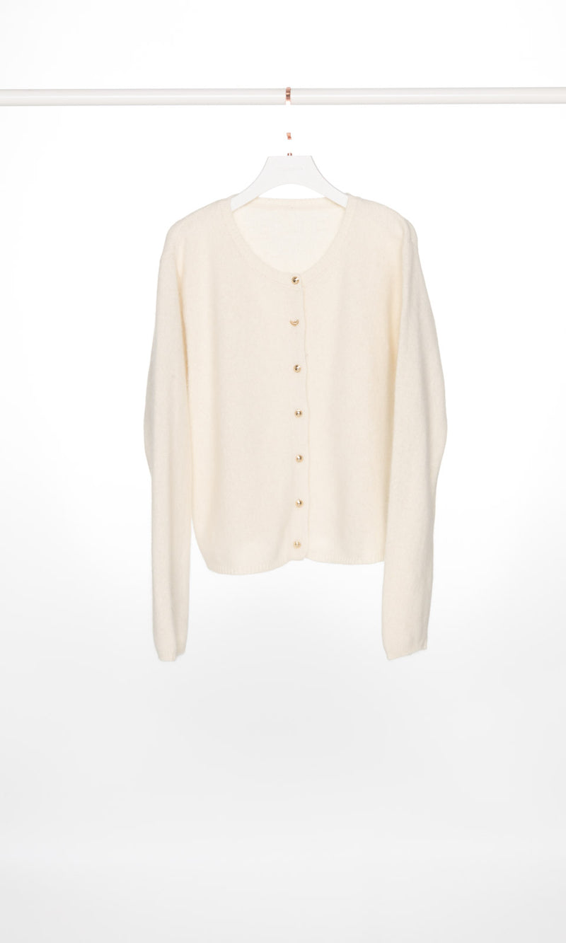 Gold Buttons Knit Cardigan