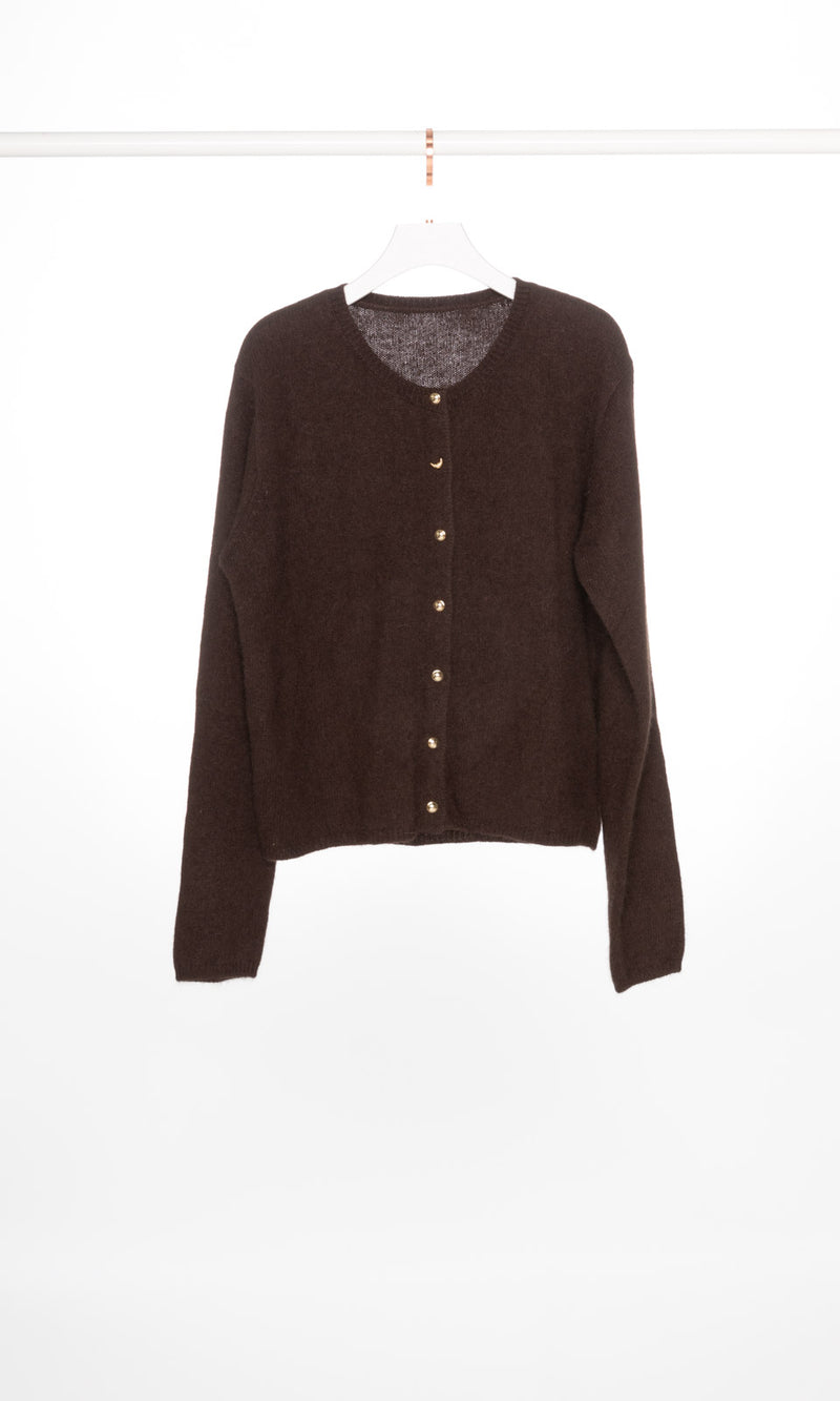 Gold Buttons Knit Cardigan