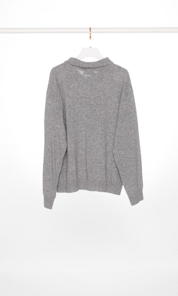 Wool Knit Polo Sweater