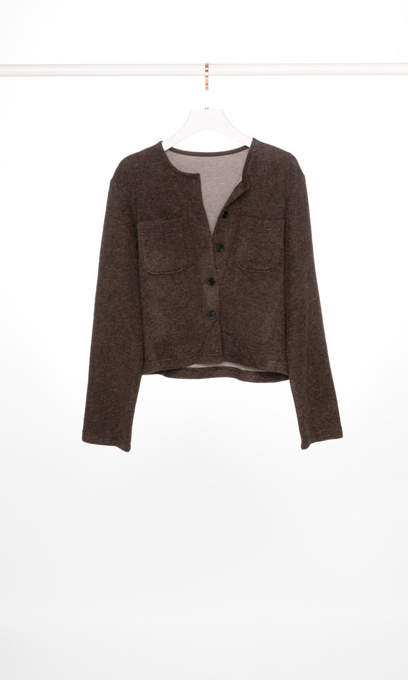 Front Pockets Knit Jacket