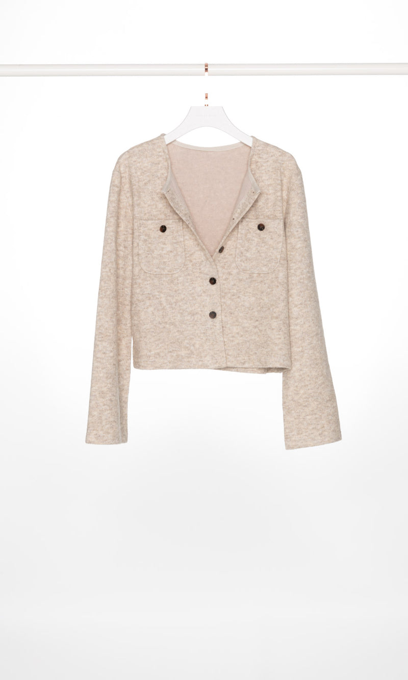 Front Pockets Knit Jacket