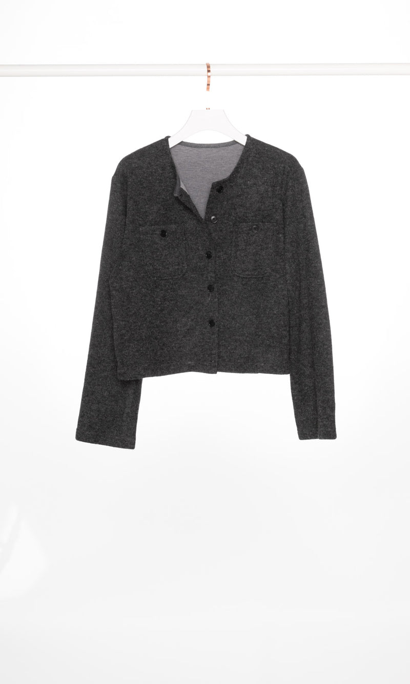 Front Pockets Knit Jacket