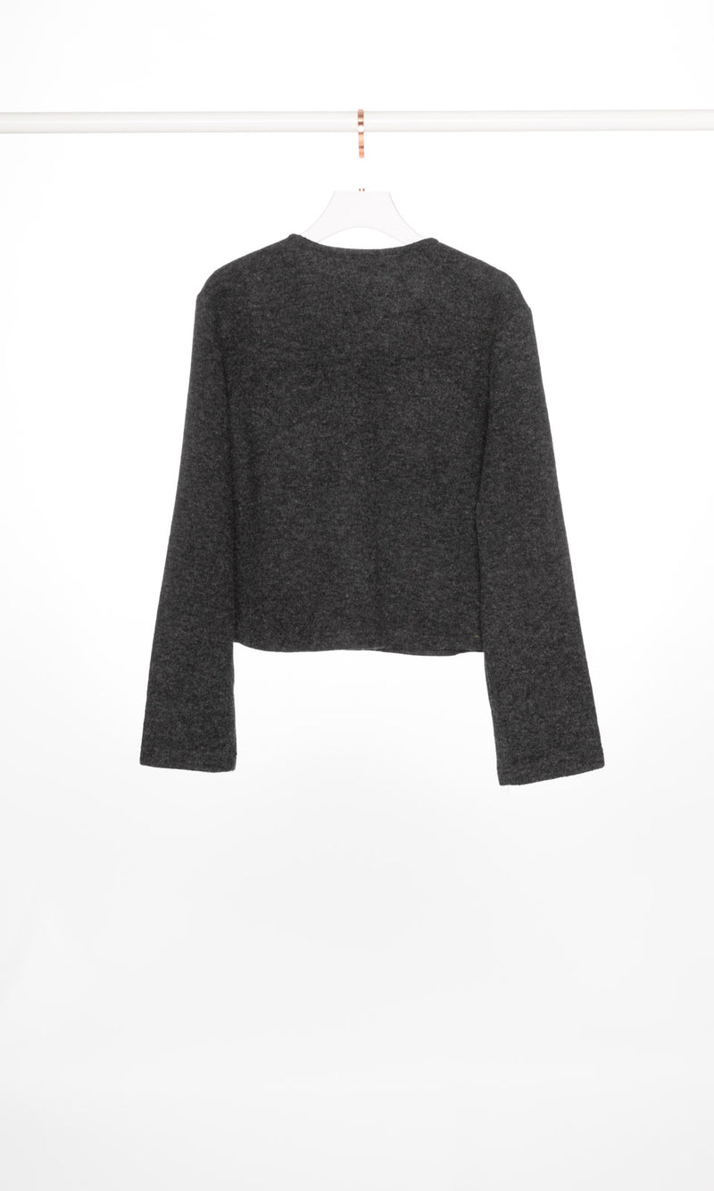Front Pockets Knit Jacket