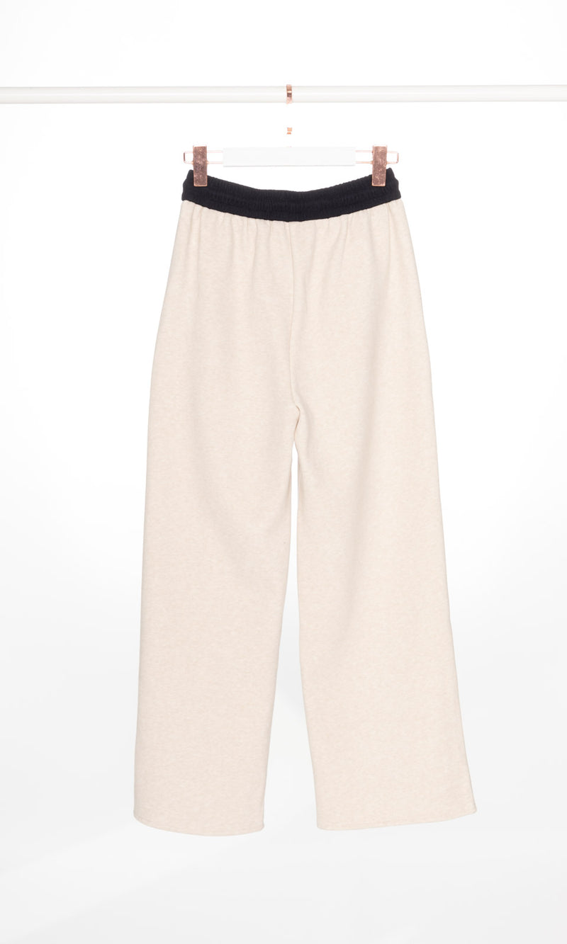 Contrasting Waistband Soft Fleece Sweatpants