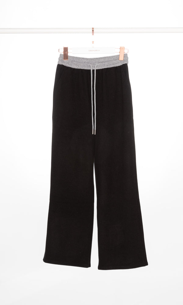 Contrasting Waistband Soft Fleece Sweatpants