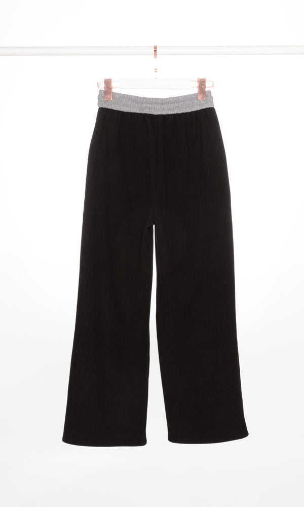 Contrasting Waistband Soft Fleece Sweatpants