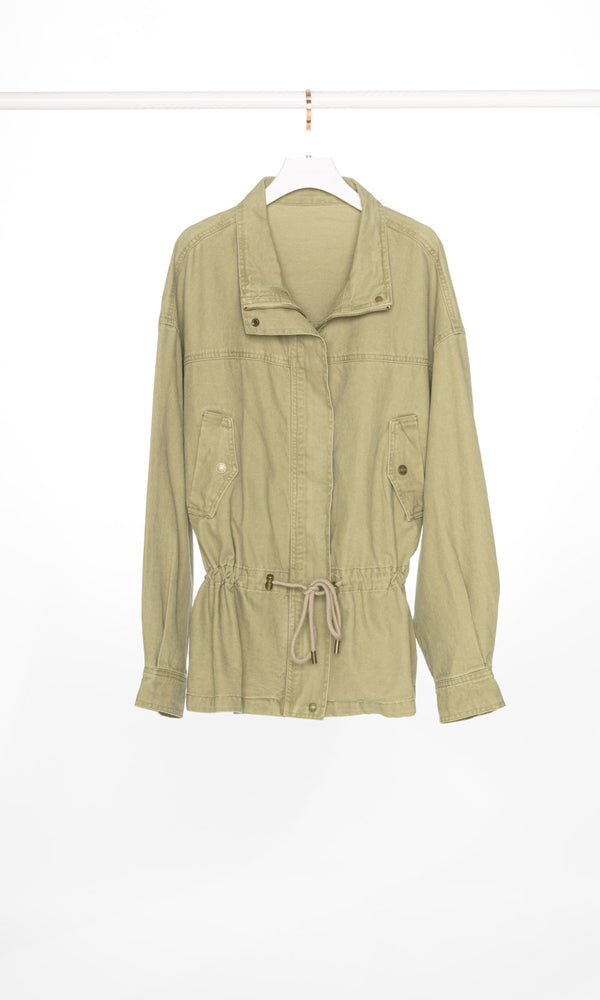 Waist Drawstring Workwear Jacket