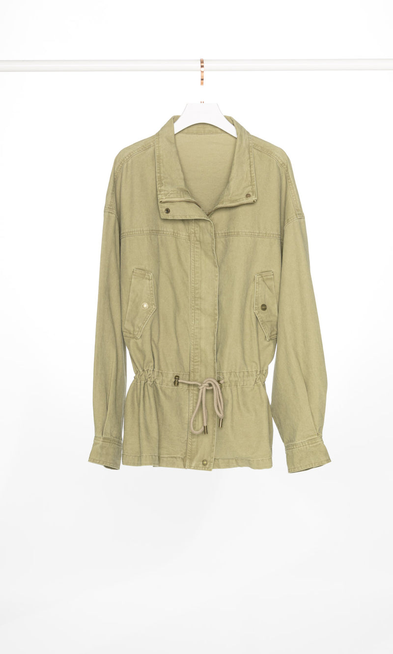 Waist Drawstring Workwear Jacket
