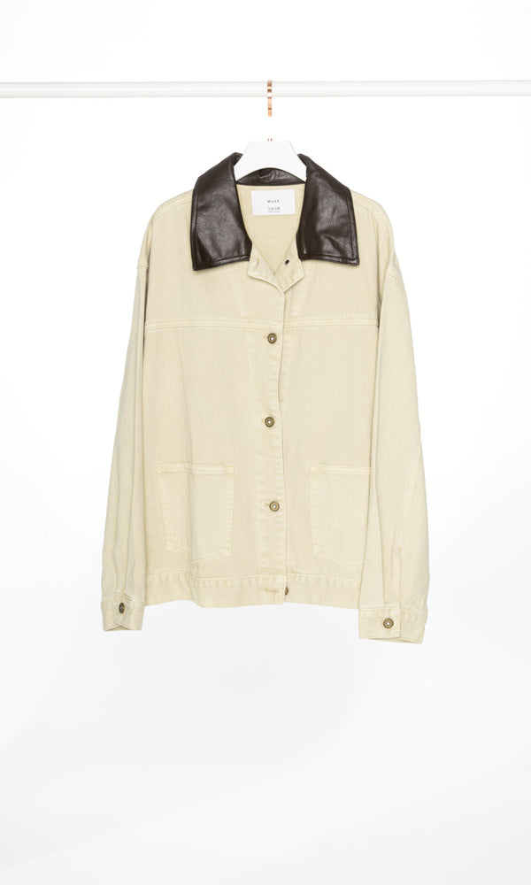 Brown Collar Oversized Utility Jacket