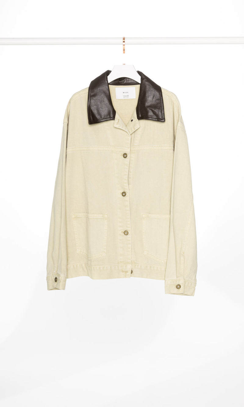 Brown Collar Oversized Utility Jacket